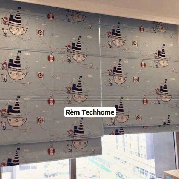 Rèm roman họa tiết trang trí bắt mắt